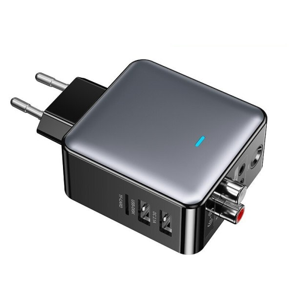 Bluetooth sender mottaker stereo AUX TF kort USB lader trådløs lyd adapter