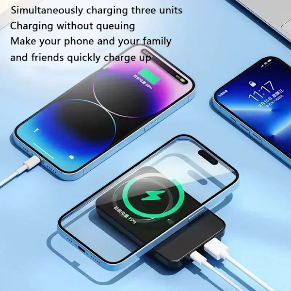50000mAh magneettinen langaton laturi virta pankki nopea lataus IPhone  ja Samsungille