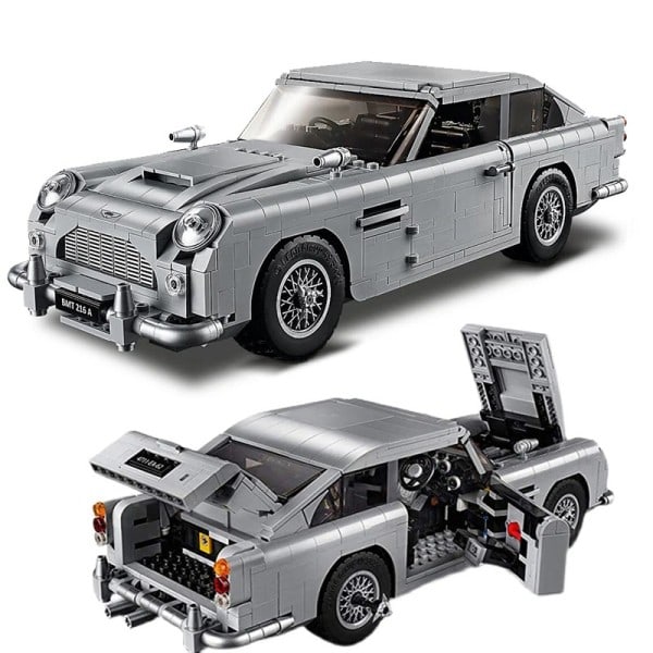 Tekninen James Bond DB5 Aston Martin Klassinen Auto rakennus lohkot lelut lapsille