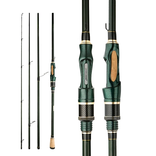 Spinning valu hiili kalastus vapa 4-5 osia 2,4m kannettava matka vapa pyörre kalastus vavat kalastus varusteet