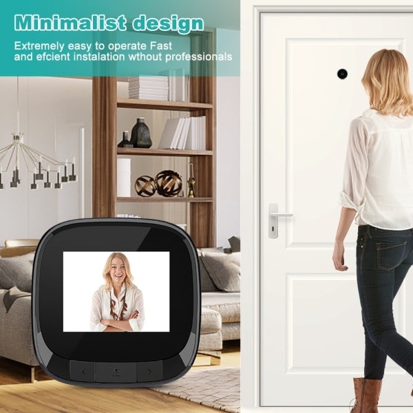 2,4 tum Kamera Dörrklocka Digital Titthål Smart Kamera HD Hem Elektronisk Kitthål Viewer Utomhus Visuell Dörrklocka