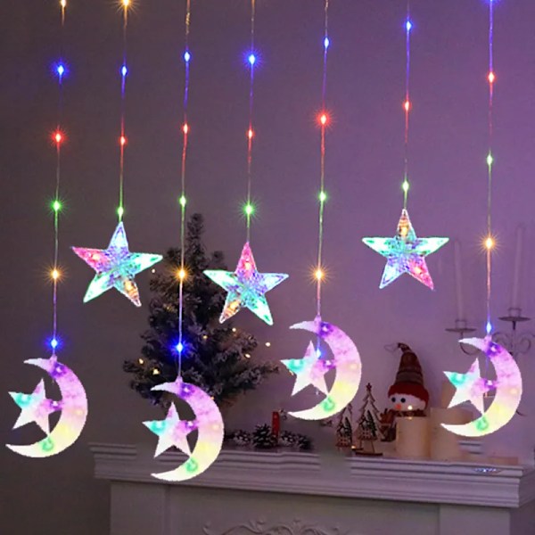 Ferie LED Snor Lys Fargerike Lys 8 Modi EU plugg Utendørs Hage Bryllup Hjem Rom Jule Dekorasjon Lampe