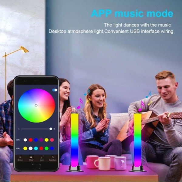 Smart RGB Symphony Sound Control LED Light Music Rhythm Ambient Pickup Lamp With App Control