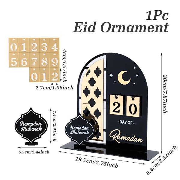 Akryl Ramadan Nedtelling Kalender Ornamenter Gaver Eid Mubarak Ramadan Dekor