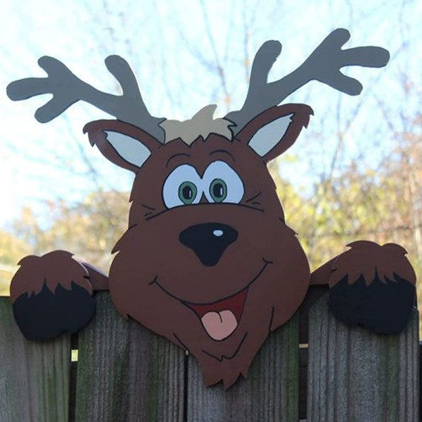 Jul Djur Staket Peeker Dekoration Jul Ornament
