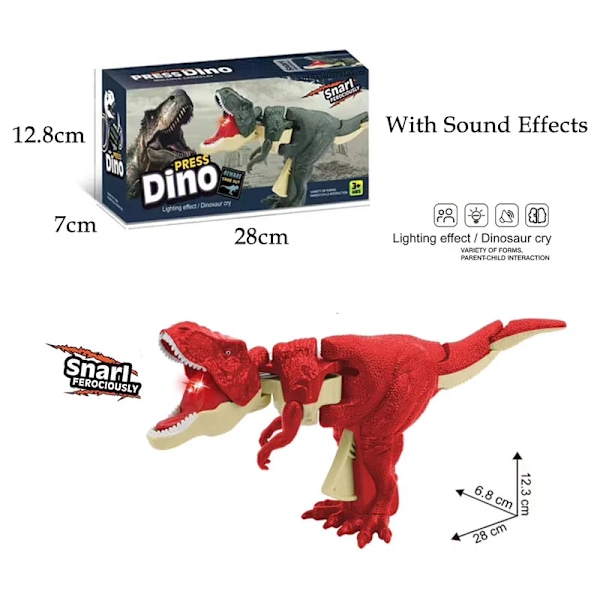 Barn Dekompression Dinosaurie Leksak Kreativ Handmanövrerad Teleskopisk Fjäder Swing Dinosaurie Fidget Leksaker