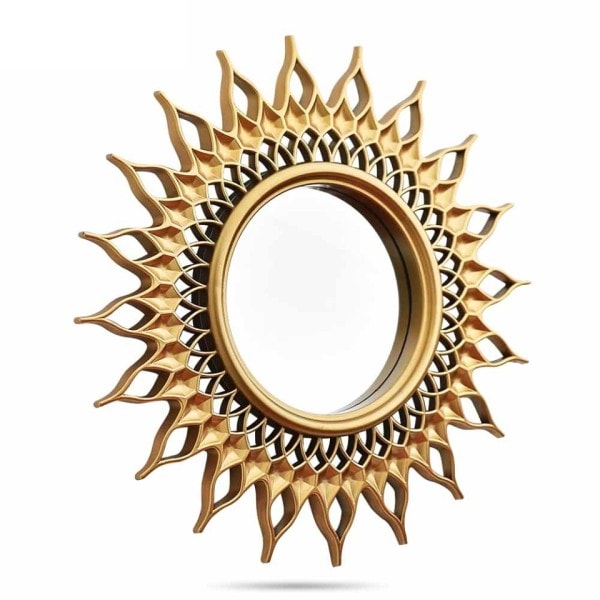 Sol Spegel Guld Rund Dekorativ Vägg Sunburst Speglar Hem Inredning Tillbehör