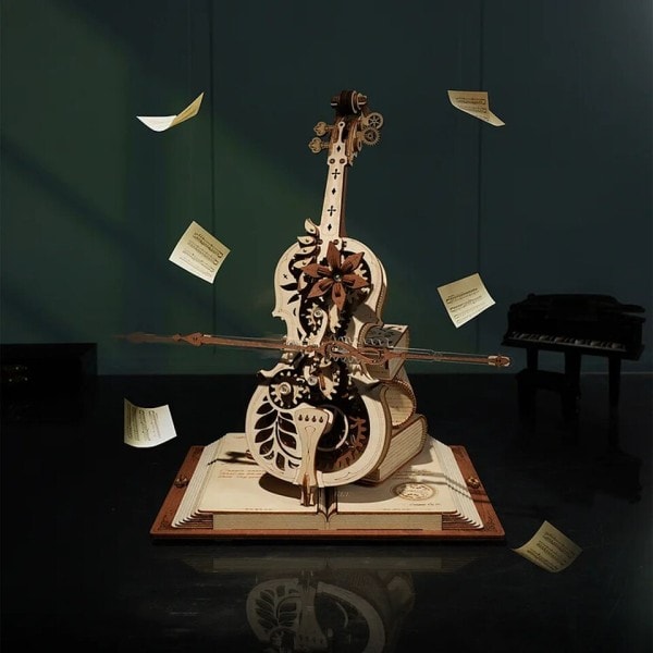 Magisk cello mekanisk musikk boks bevegelig stamme morsomme kreative leker for barn