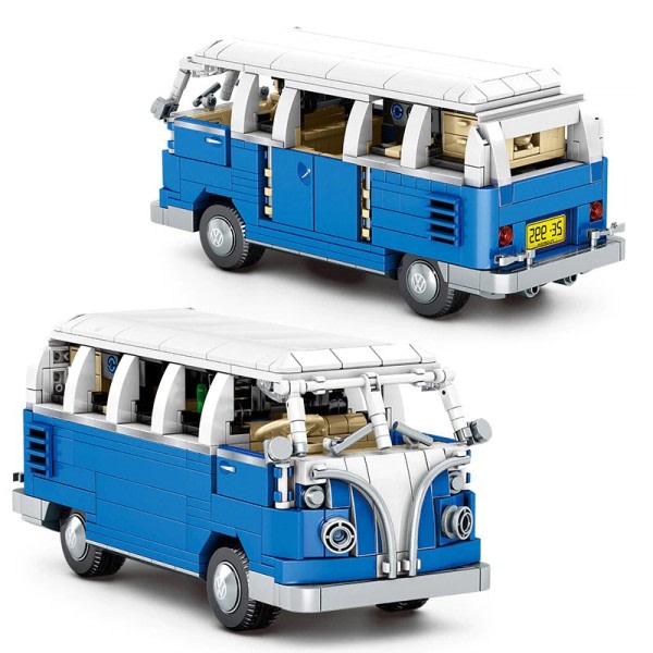 Asiantuntija Sininen Bussi rakennus lohkot STEM matkailu bussi malli tiilet kuljetus sarja lelut