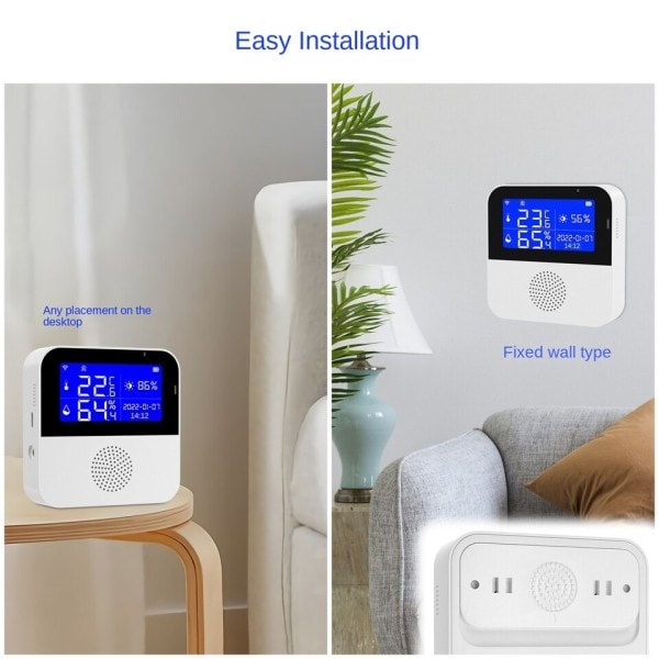 WiFi Temperatur Fugtighed Sensor LCD Skærm Smart Life Fjernbetjening Monitor Indendørs Termometer Hygrometer