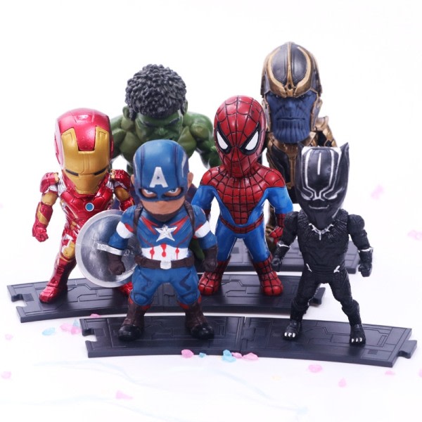 Marvel Avengers Black Panther Thanos Ironman Spiderman Captain American Hulk Figuuri malli lelut