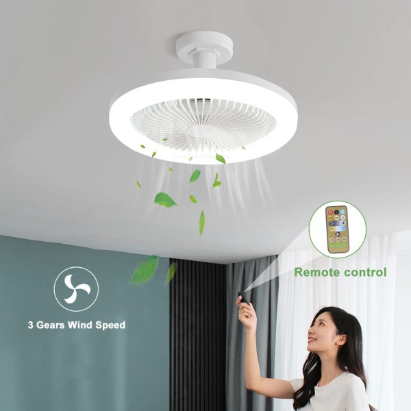 Tak fläktar med fjärrkontroll och ljus 30W LED lampa fläkt smart tyst tak  fläkt 1473 | Fyndiq