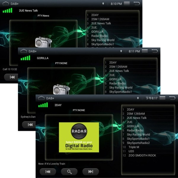 DAB + antenni USB sovittimella Android auto radio GPS stereo vastaanotin