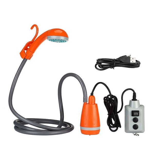 Utomhus camping dusch pump huvud portabel uppladdningsbar dusch utrustning
