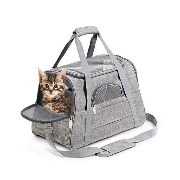 Kannettava hengittävä taitettava laukku kissa koira kantolaukut lähtevät matka lemmikkilaukut käsilaukku lukitus turva vetoketjut