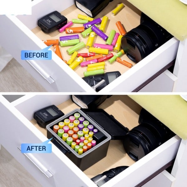Multi Slots 18650 Container AA AAA Batteri Etuiet Holder med Batterier Tester Vandtæt Batteri Opbevaring Boks