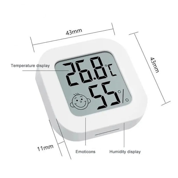 LCD Digital Termometer Hygrometer Inomhus Rum Elektronisk Temperatur Fuktighet Mätare Sensor Mätare Väder Station För Hem