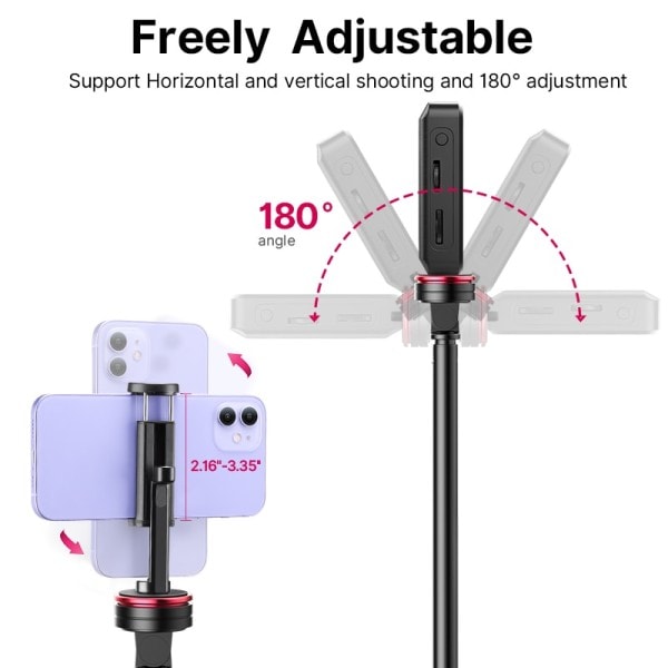 MT-54 Metal Bærbar Lys Stativ med Telefon holder Mount Stativ Monopod til Led Video Light