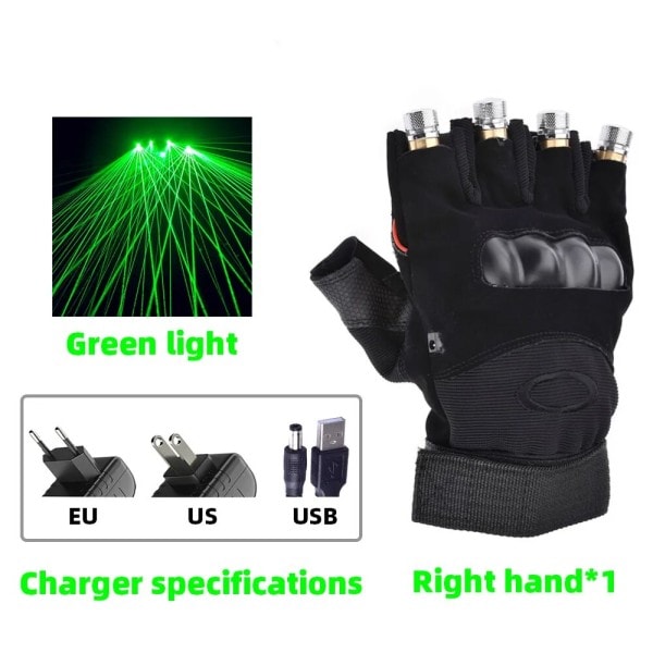 Laddningsbar driven Laser Lampa Scen Ljus Dans Scen DJ Party Shows LED Lysande Handskar