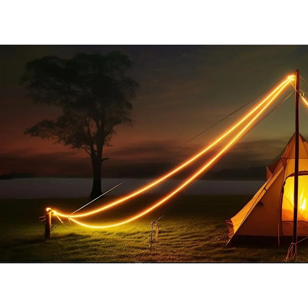 LED Camping Vind Rep Lysande Lampa Tält Tält Tak Anti-Trip