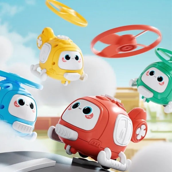 Flygplan Baby Pojke 3 År Flygplan Bambu Trollslända Tecknad Helikopter UFO leksak