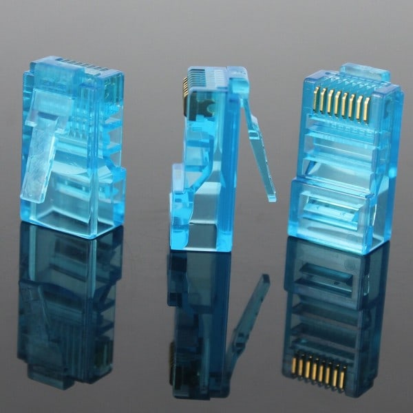 Ethernet kabler modul plugg nettverk kontakt RJ-45 krystall hoder Cat5 farge Cat5e gull belagt kabel