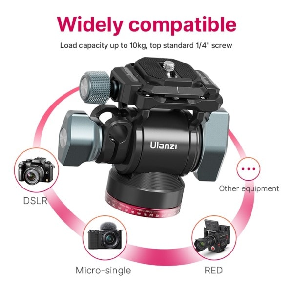 Panorama Stativ Huvud Hydraulisk Fluid Video Dämpning Huvud För Stativ Monopod Kamera Hållare Stativ