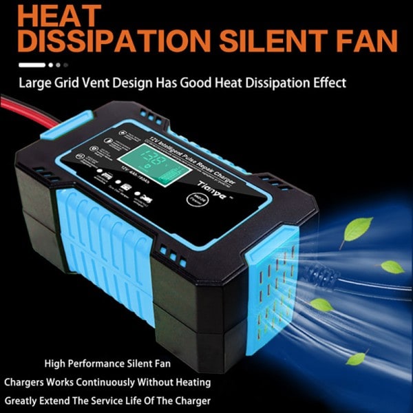 6A Fuld Automatisk Bil Batteri Oplader Foxsur Batteri Opladning Lifepo4 Batteri 12V  Digital Skærm