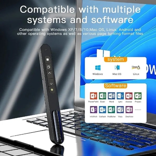 Wireless Presenter Röd Laser Page Turning Pen 2.4G RF Volym Remote Control PPT Presentation USB PowerPoint Pointer