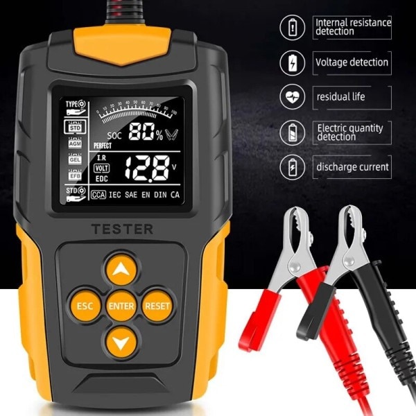 Bil Batteri Tester LCD Digital Fordon Veving Laddning Skanner Diagnostik Batteri Mätning Analyzer