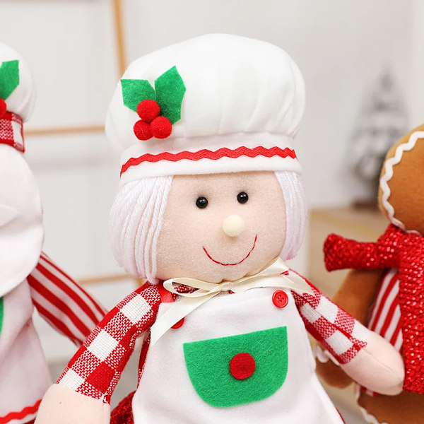 God jul Sträckbar kock tomten Docka Söt Pepparkakor Man Teleskopisk leksak