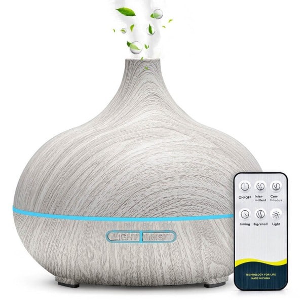 500ML aromaterapi eterisk olja diffusor trä korn fjärrkontroll ultraljud luft luftfuktare