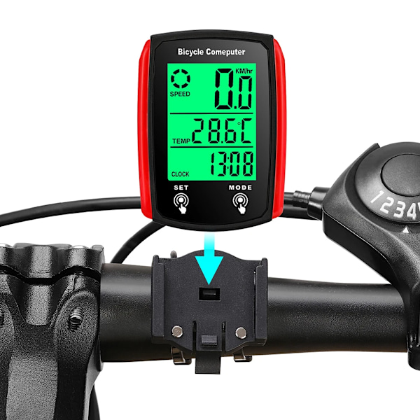 Cykel Computer LCD Digital Kablet Cykling Computer Speedometer Cykel Hastighed Kilometertæller Med Baggrundsbelysning cykel Tilbehør