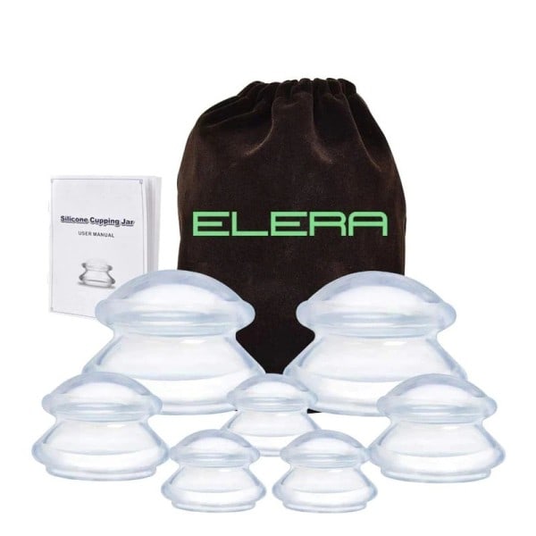 7 koppar Premium Transparent Silicon Cupping Set Device Cellulite Massager