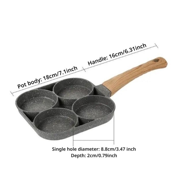 4 huller Omelet Pande Stegning Gryde Fortykket Nonstick Æg Pandekage Bøf Tilberedning Pande