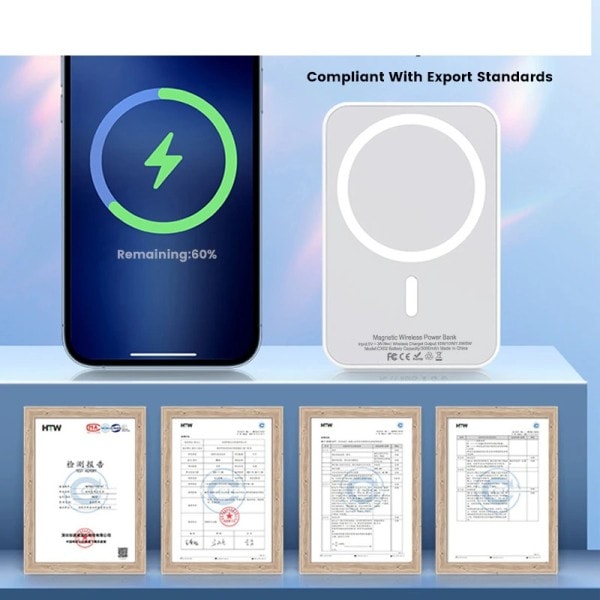 5000mAh Original 1:1 Macsafe Power Bank Portable Magnetic Trådløs Oplader For iPhone12 13 14 Pro Max