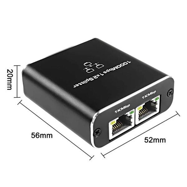 1 till 2 Gigabit Ethernet Adapter Internet Nätverk Kabel Extender