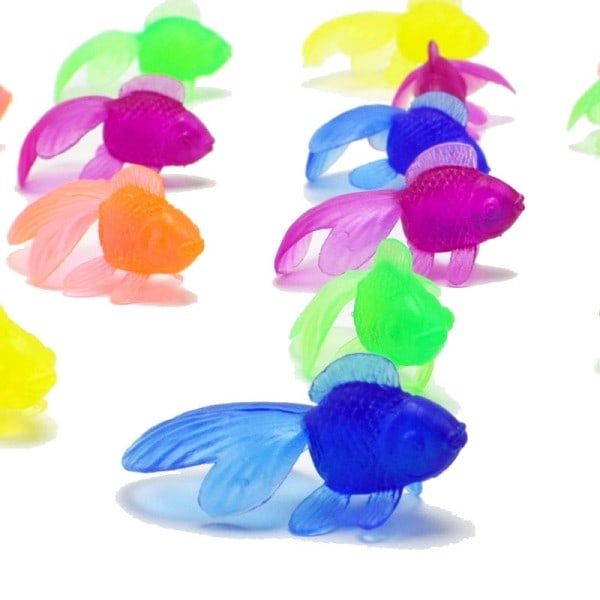 Barn's 10st Set Kawaii Simulering Gummi Guldfisk Baby Bad Vatten Leka Spel Leksaker för Barn