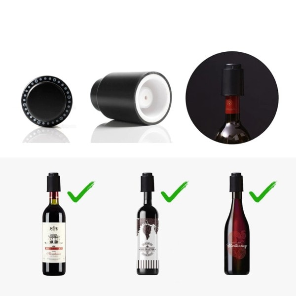 Viboelos vakuum vin flaska lock propp förseglad förvaring vakuum minne vin propp push stil bar verktyg
