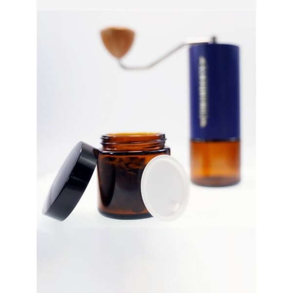 Bärbar glas burk 130 ml kaffe bönor förvaring tank kaffe kvarn kaffe pulver behållare