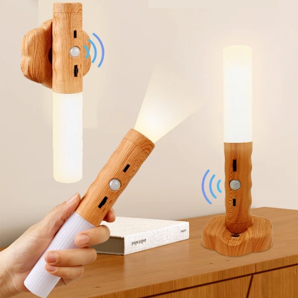 Puu LED yö valo langaton tyyppi-c USB LED seinä lamppu keittiön kaappi valo kaappi valo