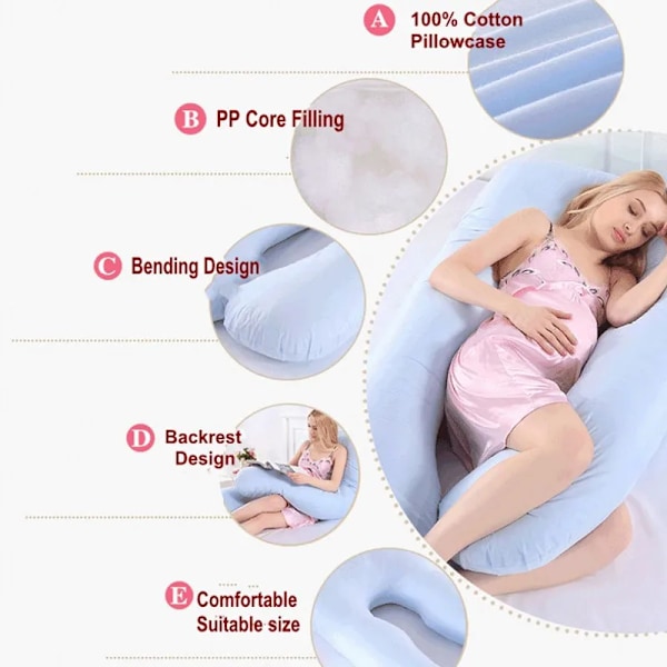 Graviditet pute 130*70cm sove midje pute for gravide kvinner