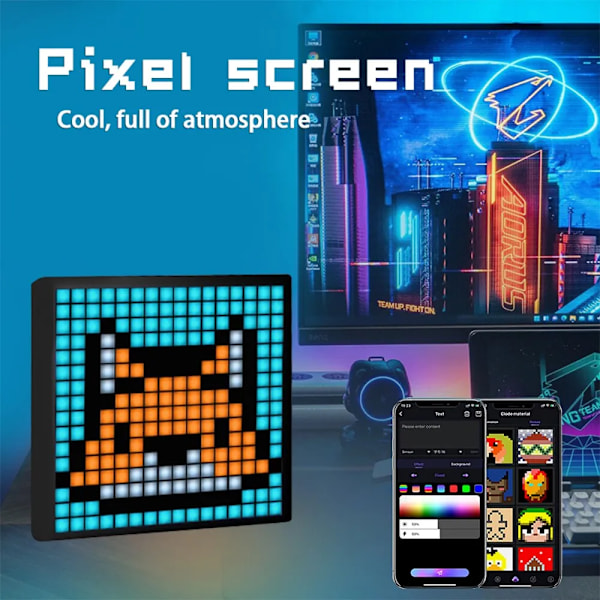 LED Pixel Display APP Kontrol Programmerbar Nat Lys Gør det selv Tekst Mønster Animation Til Hjem Dekoration