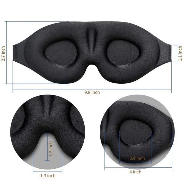 Nukkuva 3D Muotoiltu kuppi Side Kovera Valettu Yö uni naamio