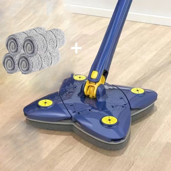 Vikbar Twist Mopp Självvridande 360 Fri Hand Tvätt Kläm X-typ Glas Tak Trappa Damm Hörn