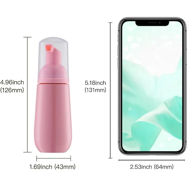 3 bitar 2oz skum flaska, 60ml tom resor skummande pump dispenser