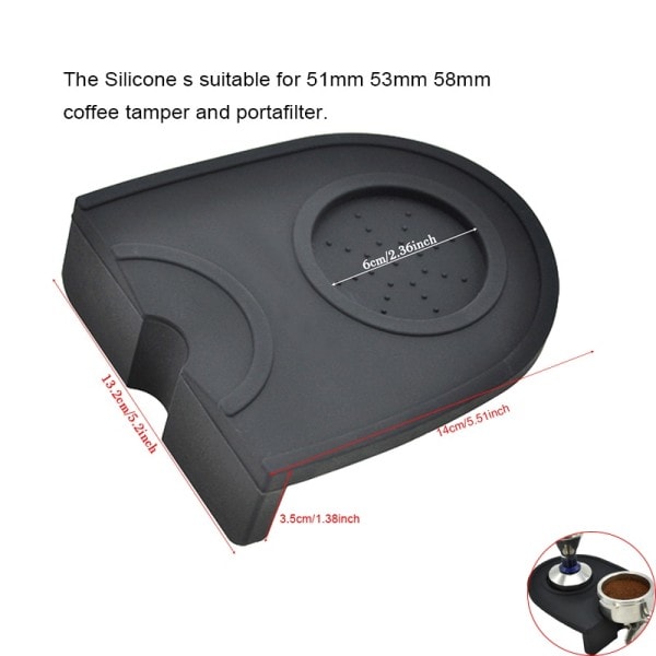 51 mm Kaffe Tamper Mat Silicone Gummi Tampering Hjørne måtte Espresso Kaffemaskine Mælke kop