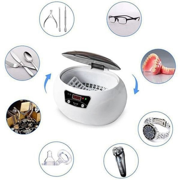 600ML Ultraljud Cleaner Bad Timer for Smycken Delar Ultrasound Sonic Cleaner