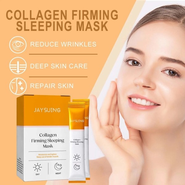 Kollagen Sovende Maske Fugtgivende Opstrammende Hud Anti-aldring Lysere Fine Linjer Hvidning Sovende Ansigtsmaske 10 stykker