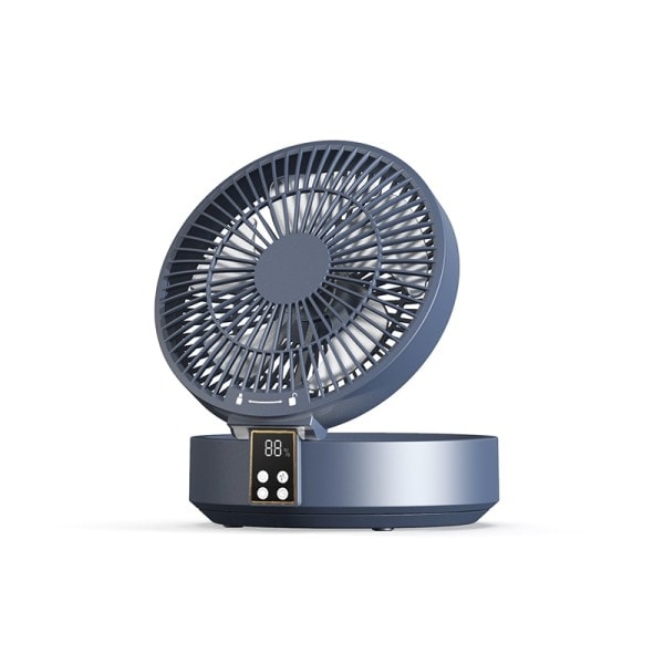Fjernbetjening Kontrol Trådløs Punch-fri Vægmonteret Cirkulation Luft Køling Blæser med LED Lys Foldning Elektrisk Ventilator Bord Ventilator